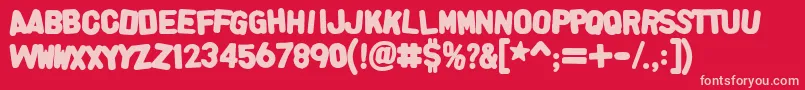 Alphafridgemagnetsallcaps Font – Pink Fonts on Red Background