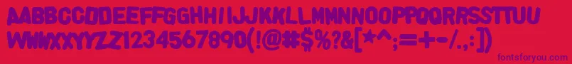 Alphafridgemagnetsallcaps Font – Purple Fonts on Red Background