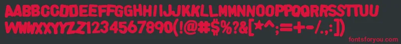 Alphafridgemagnetsallcaps Font – Red Fonts on Black Background