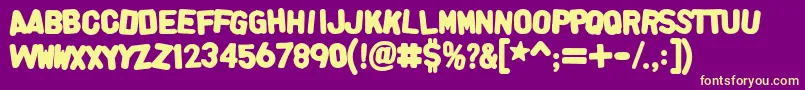 Alphafridgemagnetsallcaps Font – Yellow Fonts on Purple Background