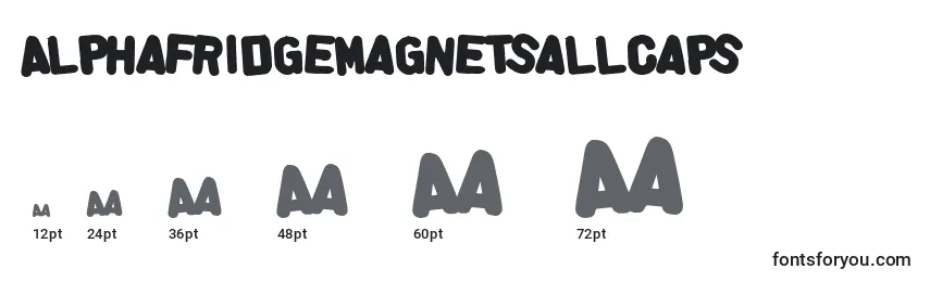 Größen der Schriftart Alphafridgemagnetsallcaps