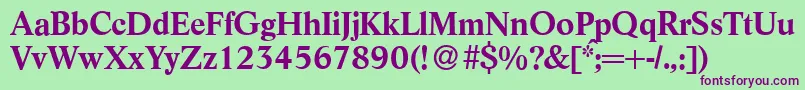 L730RomanBold Font – Purple Fonts on Green Background