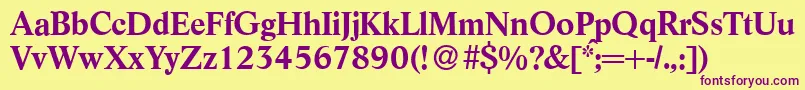 L730RomanBold Font – Purple Fonts on Yellow Background