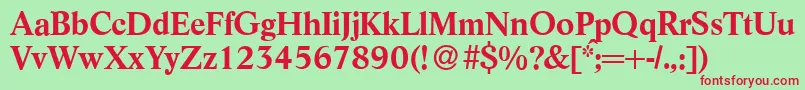 L730RomanBold Font – Red Fonts on Green Background