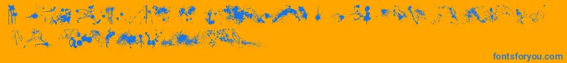 RfxSplatz Font – Blue Fonts on Orange Background