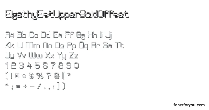 Czcionka ElgethyEstUpperBoldOffset – alfabet, cyfry, specjalne znaki