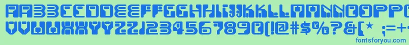 Funky ffy Font – Blue Fonts on Green Background