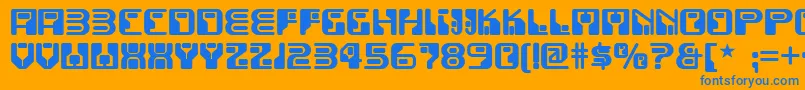 Funky ffy Font – Blue Fonts on Orange Background