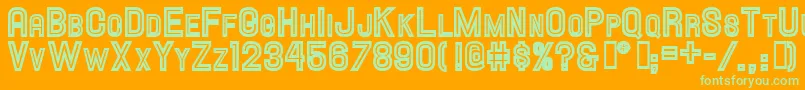 Hallandalescinline Font – Green Fonts on Orange Background
