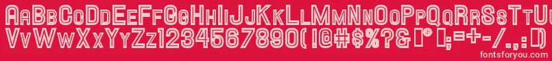 Hallandalescinline Font – Pink Fonts on Red Background