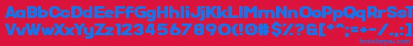 SuperComic Font – Blue Fonts on Red Background