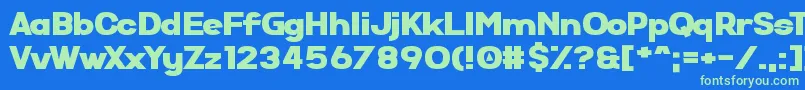 SuperComic Font – Green Fonts on Blue Background