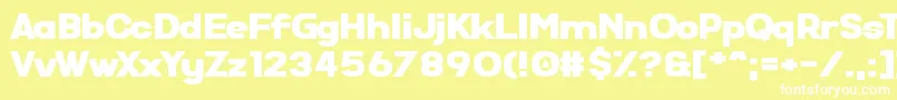 Шрифт SuperComic – белые шрифты на жёлтом фоне