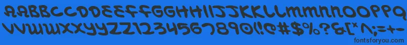 MagicBeansLeftalic Font – Black Fonts on Blue Background
