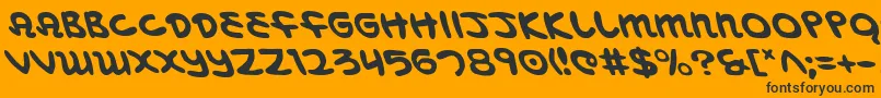 MagicBeansLeftalic-Schriftart – Schwarze Schriften auf orangefarbenem Hintergrund