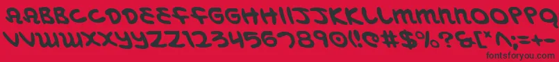 Шрифт MagicBeansLeftalic – чёрные шрифты на красном фоне