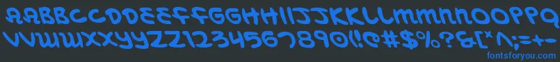 Шрифт MagicBeansLeftalic – синие шрифты на чёрном фоне