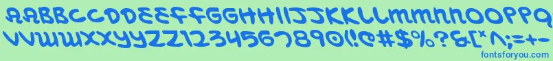 MagicBeansLeftalic Font – Blue Fonts on Green Background