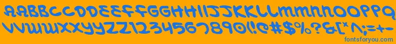 MagicBeansLeftalic Font – Blue Fonts on Orange Background