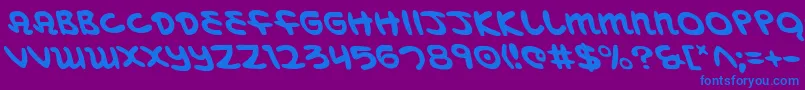 Czcionka MagicBeansLeftalic – niebieskie czcionki na fioletowym tle