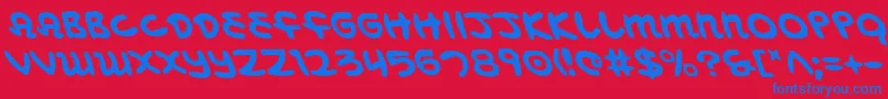 Weitere Informationen zur MagicBeansLeftalic-Schriftart MagicBeansLeftalic-Schriftart – Blaue Schriften auf rotem Hintergrund
