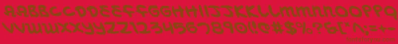 Weitere Informationen zur MagicBeansLeftalic-Schriftart MagicBeansLeftalic-Schriftart – Braune Schriften auf rotem Hintergrund