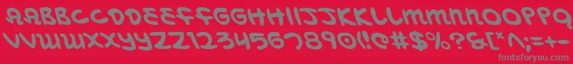 Saiba mais sobre a fonte MagicBeansLeftalic Fonte MagicBeansLeftalic – fontes cinzas em um fundo vermelho