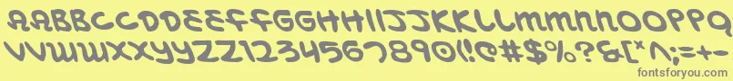 MagicBeansLeftalic Font – Gray Fonts on Yellow Background