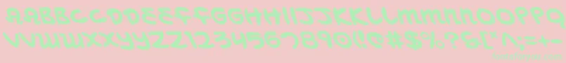 MagicBeansLeftalic-Schriftart – Grüne Schriften auf rosa Hintergrund