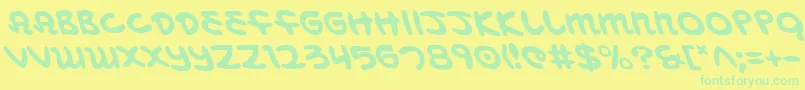 Подробнее о шрифте MagicBeansLeftalic Шрифт MagicBeansLeftalic – зелёные шрифты на жёлтом фоне