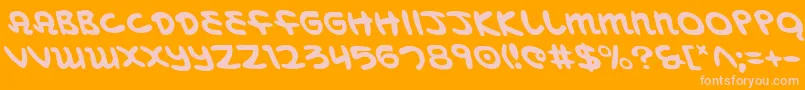 フォントMagicBeansLeftalic – オレンジの背景にピンクのフォント