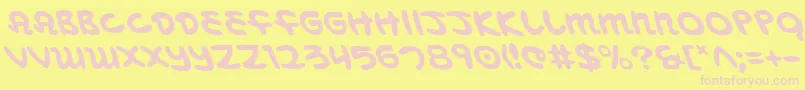 フォントMagicBeansLeftalic – ピンクのフォント、黄色の背景