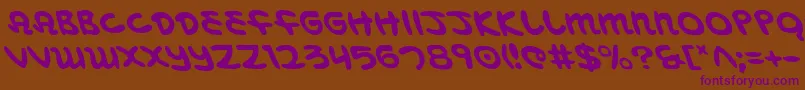 MagicBeansLeftalic Font – Purple Fonts on Brown Background