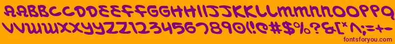Weitere Informationen zur MagicBeansLeftalic-Schriftart MagicBeansLeftalic-Schriftart – Violette Schriften auf orangefarbenem Hintergrund