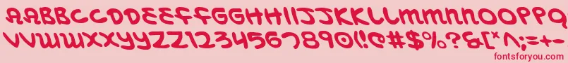 Fonte MagicBeansLeftalic – fontes vermelhas em um fundo rosa