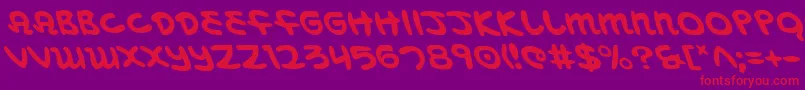 Saiba mais sobre a fonte MagicBeansLeftalic Fonte MagicBeansLeftalic – fontes vermelhas em um fundo violeta