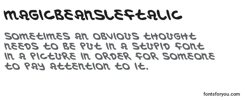 MagicBeansLeftalic Font