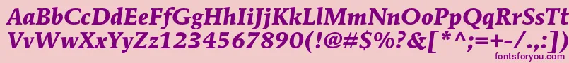 MendozaromanstdBolditalic Font – Purple Fonts on Pink Background