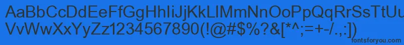 UkArial1Normal Font – Black Fonts on Blue Background