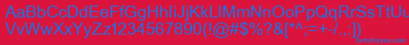 UkArial1Normal Font – Blue Fonts on Red Background