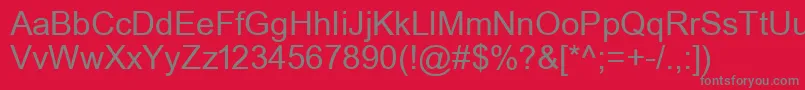 フォントUkArial1Normal – 赤い背景に灰色の文字