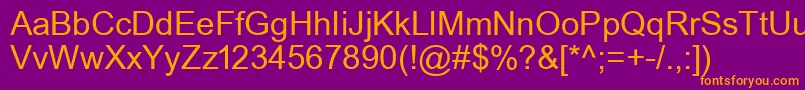 UkArial1Normal Font – Orange Fonts on Purple Background