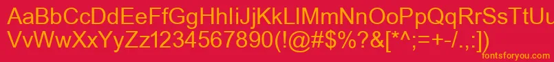 フォントUkArial1Normal – 赤い背景にオレンジの文字