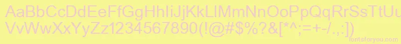 UkArial1Normal-fontti – vaaleanpunaiset fontit keltaisella taustalla
