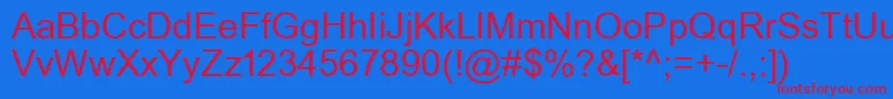 UkArial1Normal Font – Red Fonts on Blue Background