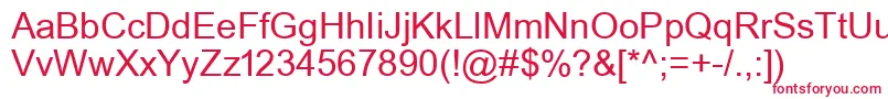 フォントUkArial1Normal – 白い背景に赤い文字