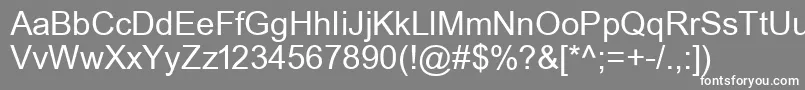 フォントUkArial1Normal – 灰色の背景に白い文字