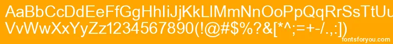 フォントUkArial1Normal – オレンジの背景に白い文字