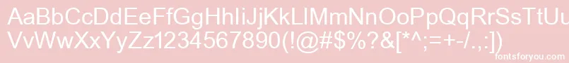 フォントUkArial1Normal – ピンクの背景に白い文字
