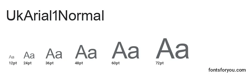 Размеры шрифта UkArial1Normal